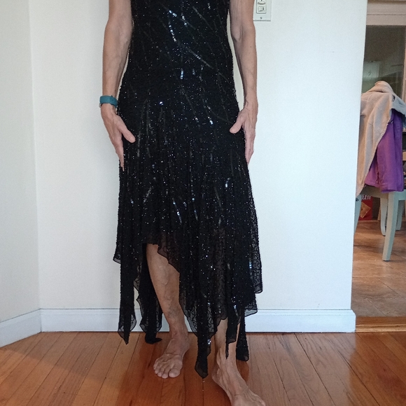 Stenay Black Sequins Gown - Floor Length, Size 8 - One of a Kind Beauty! - Picture 10 of 13